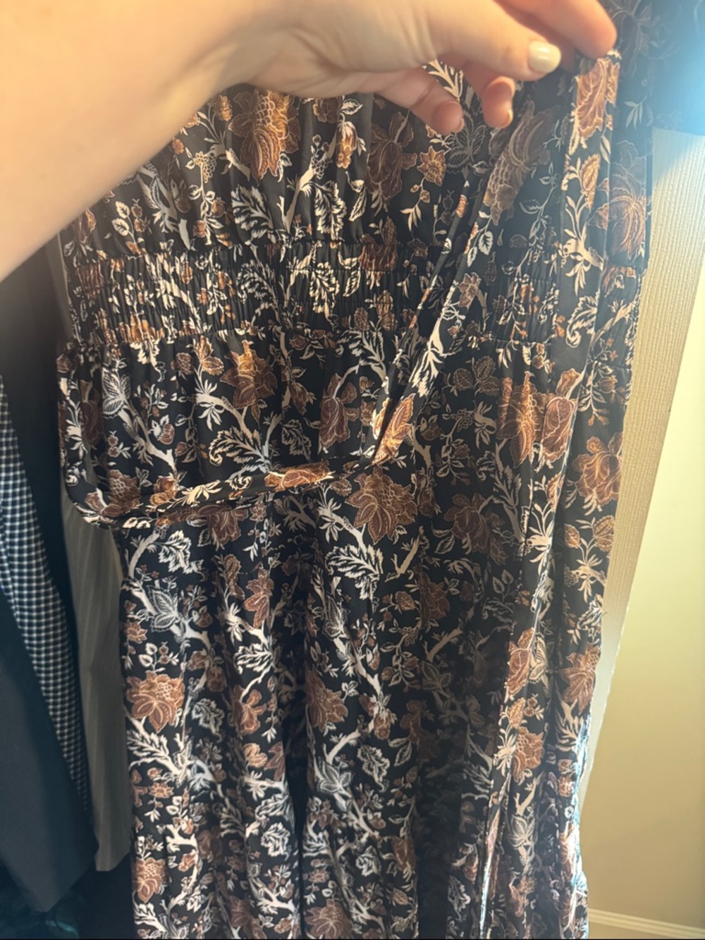 MELLODAY Brown and Black Floral Maxi Dress-BRAND NEW WITH TAGS - Picture 4 of 7